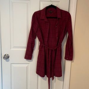 BR cranberry flannel dress sz 4